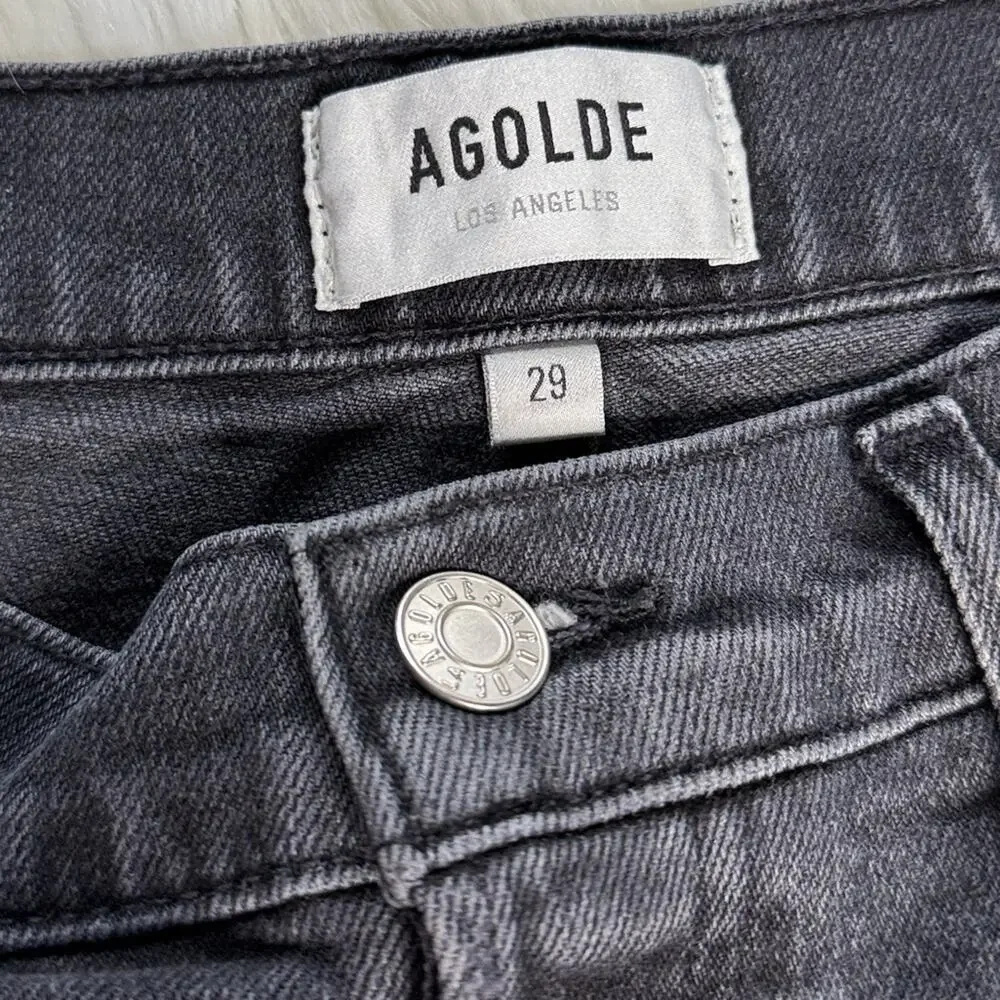 Agolde High Rise Straight Crop Riley Jeans in Progress